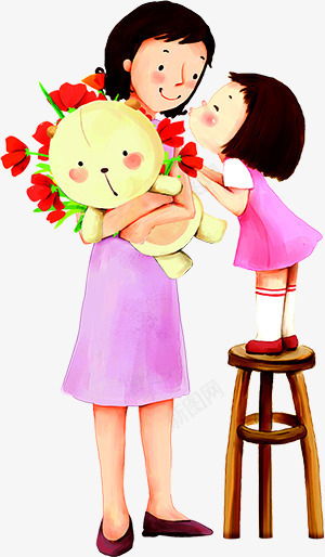 可爱娃娃玫瑰女孩母亲png免抠素材_新图网 https://ixintu.com 可爱 女孩 娃娃 母亲 玫瑰