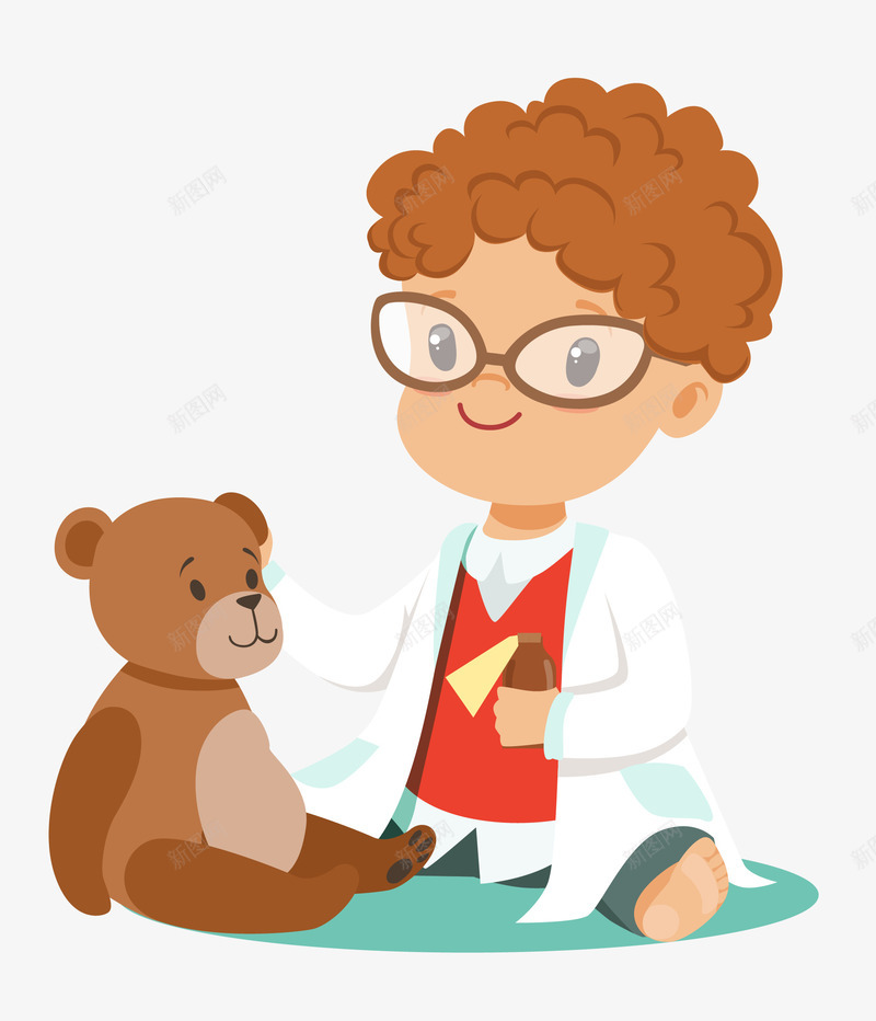 卡通男兽医矢量图eps免抠素材_新图网 https://ixintu.com 人物 兽医 动物生病 医生 卡通 卡通男兽医矢量图 男兽医 白衣天使 矢量图 职业
