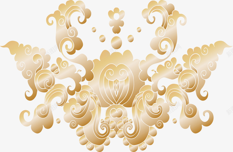 金箔纸新年花纹矢量图ai免抠素材_新图网 https://ixintu.com 中国风 浮雕花 矢量png 金箔纸 金色花纹 镂空花纹 矢量图