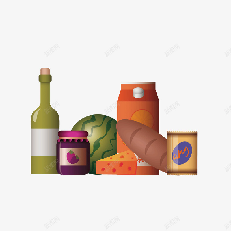 商品购物食物商超矢量图ai免抠素材_新图网 https://ixintu.com 商品 商超 购物 食物 矢量图