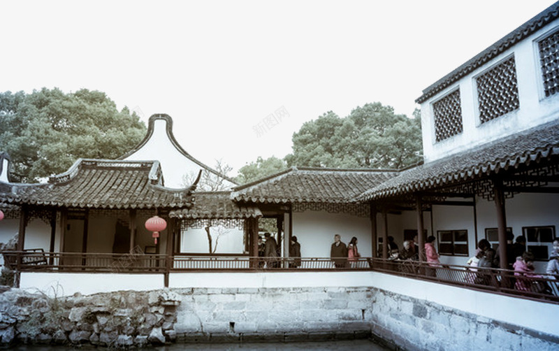 徽派园林景观png免抠素材_新图网 https://ixintu.com 人物 古宅 古镇 徽文化 徽派园林 徽派屋檐 徽派建筑 徽派建筑景观