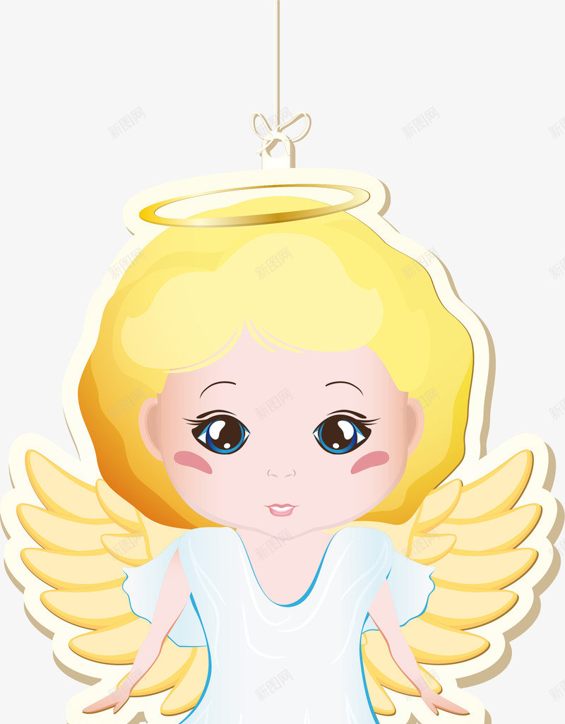 手绘人物天使png免抠素材_新图网 https://ixintu.com 人物 光环 免抠PNG 天使 手绘 水彩 翅膀