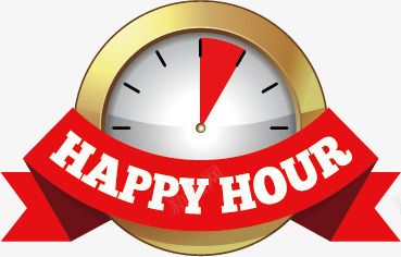 酒吧减价标签矢量图ai免抠素材_新图网 https://ixintu.com happy hour 减价 快乐时光 时钟 标签 限时 饮酒 矢量图