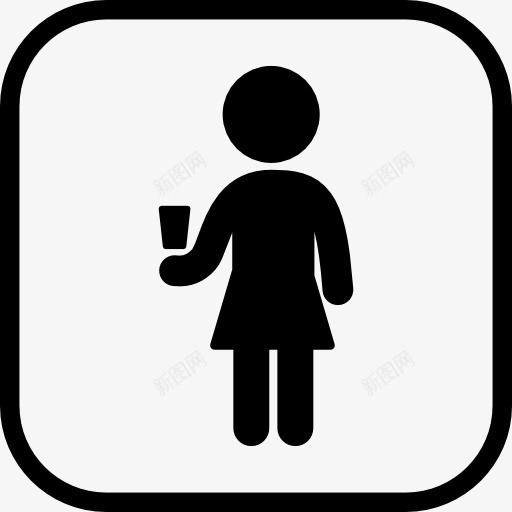 女人拿着杯图标png_新图网 https://ixintu.com 人 喝酒 女服务员 聚会 鸡尾酒