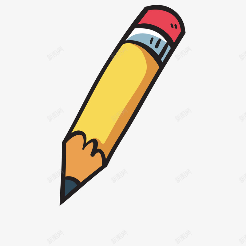 卡通手绘铅笔矢量图ai免抠素材_新图网 https://ixintu.com 卡通 学习用品 手绘 文具设计 铅笔设计 矢量图