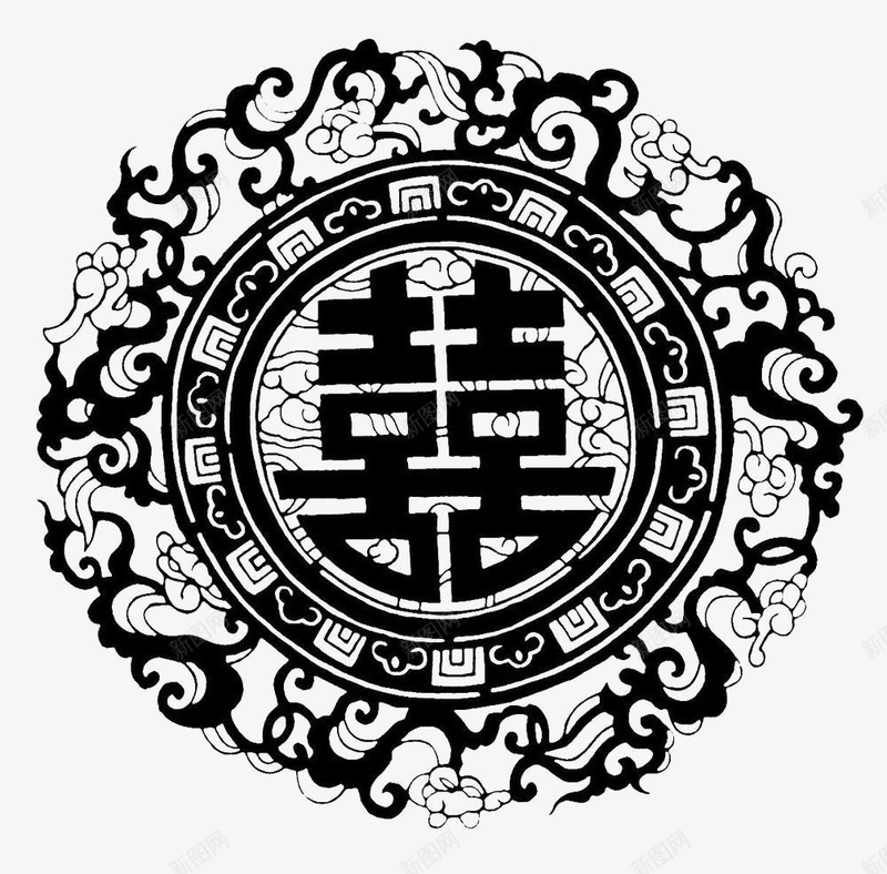 中国风双喜传统文化艺术镂空剪纸png免抠素材_新图网 https://ixintu.com 中国风 传统文化艺术 剪纸 双喜 镂空