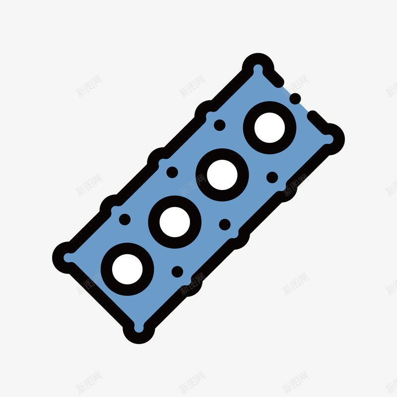 灰色手绘圆角铁板元素图标png_新图网 https://ixintu.com 卡通图标 固定 圆孔 圆角 扁平化 手绘 灰色 线稿
