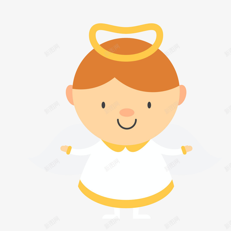 橙白黄色卡通天使矢量图ai免抠素材_新图网 https://ixintu.com 卡通 卡通天使 天使 橙色 白色 黄色 黑色 矢量图