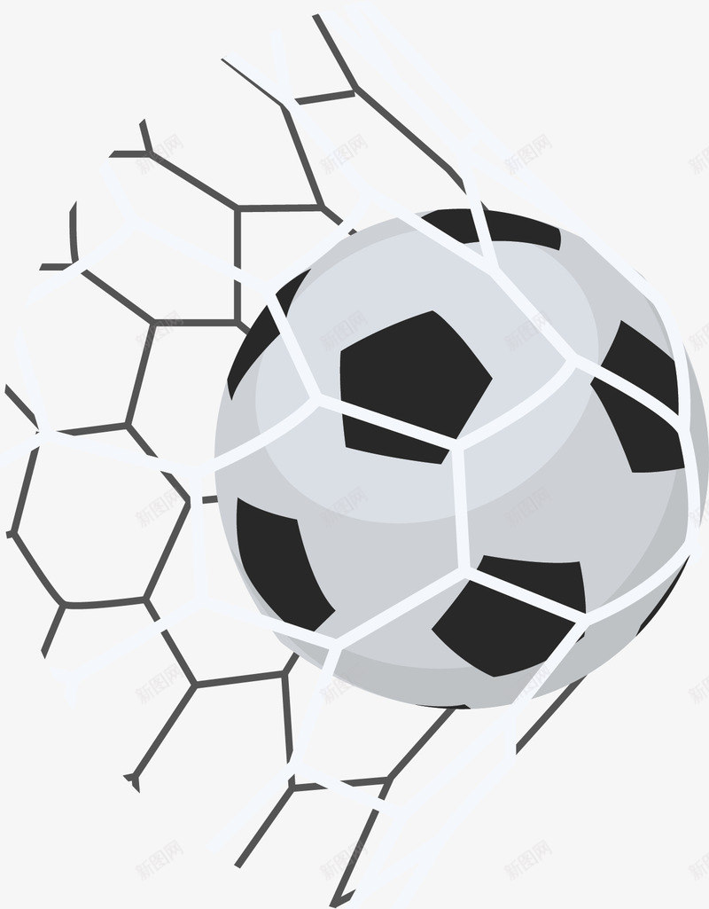 被踢进球门的足球矢量图ai免抠素材_新图网 https://ixintu.com 球门 球门进球 矢量png 足球 足球比赛 进球 矢量图