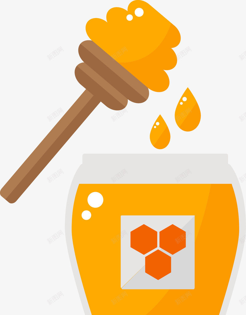 扁平化蜂蜜和蜜糖罐矢量图eps免抠素材_新图网 https://ixintu.com 健康 扁平化 营养 蜂蜜 蜜糖罐 矢量图