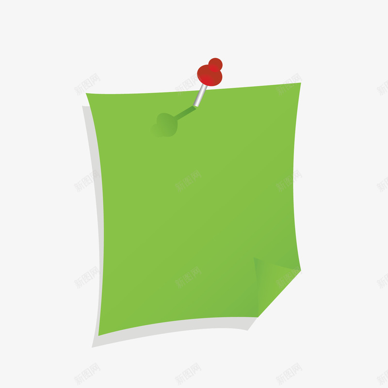 绿色卡通便条大头针png免抠素材_新图网 https://ixintu.com 便条 卡通 大头针 绿色 胶带贴纸