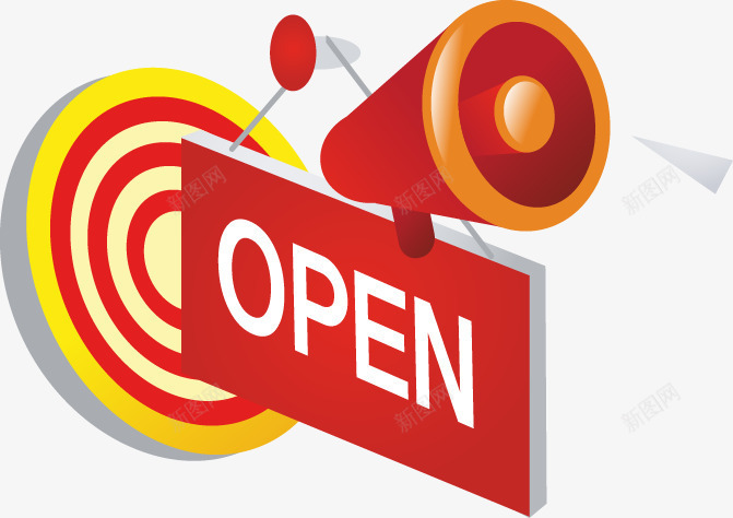 精美活动装饰元素矢量图ai免抠素材_新图网 https://ixintu.com open 喇叭 开业 活动装饰 矢量元素 矢量图 精美图案 英文开业