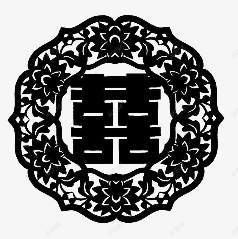中国风双喜传统文化艺术镂空剪纸png免抠素材_新图网 https://ixintu.com 中国风 传统文化艺术 剪纸 双喜 镂空