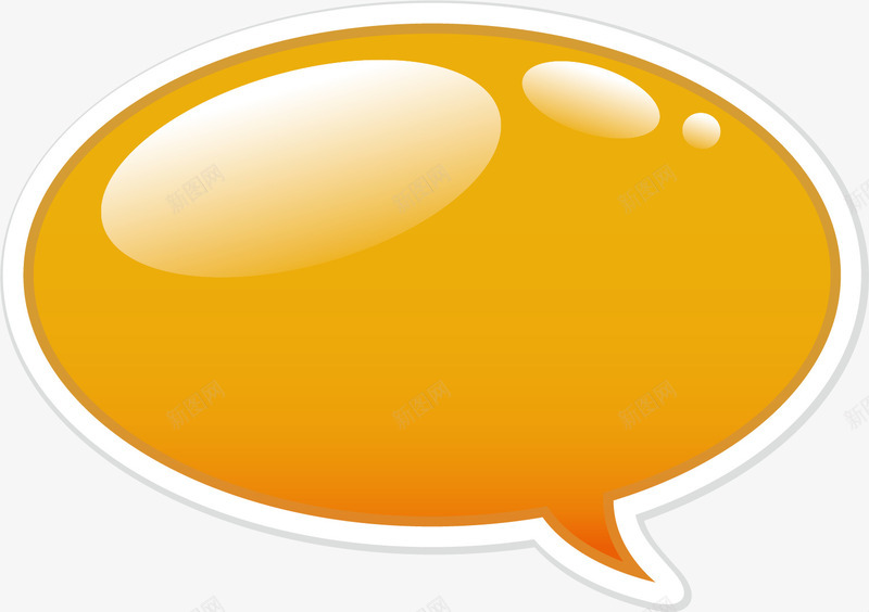 手绘黄色对话框贴纸png免抠素材_新图网 https://ixintu.com 尾巴 手绘对话框 描边 简约 黄色对话框 黄色贴纸