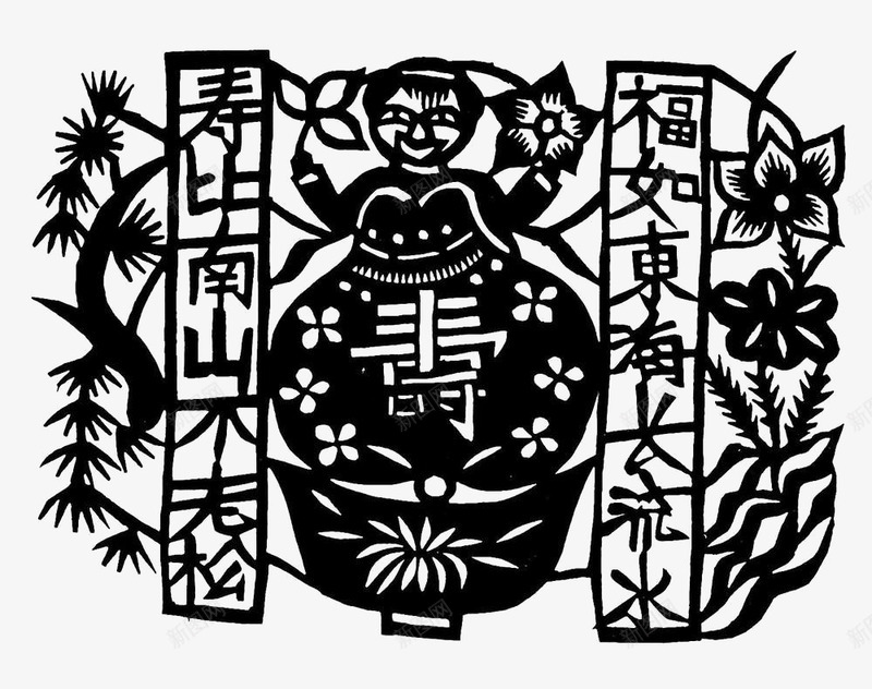 中国风寿传统艺术镂空剪纸png免抠素材_新图网 https://ixintu.com 中国风 传统艺术 剪纸素材 寿 镂空