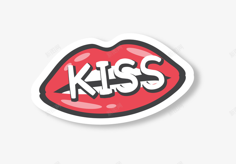 粉色嘴唇贴纸png免抠素材_新图网 https://ixintu.com kiss 卡通可爱 嘴唇 矢量图案 粉色 贴纸