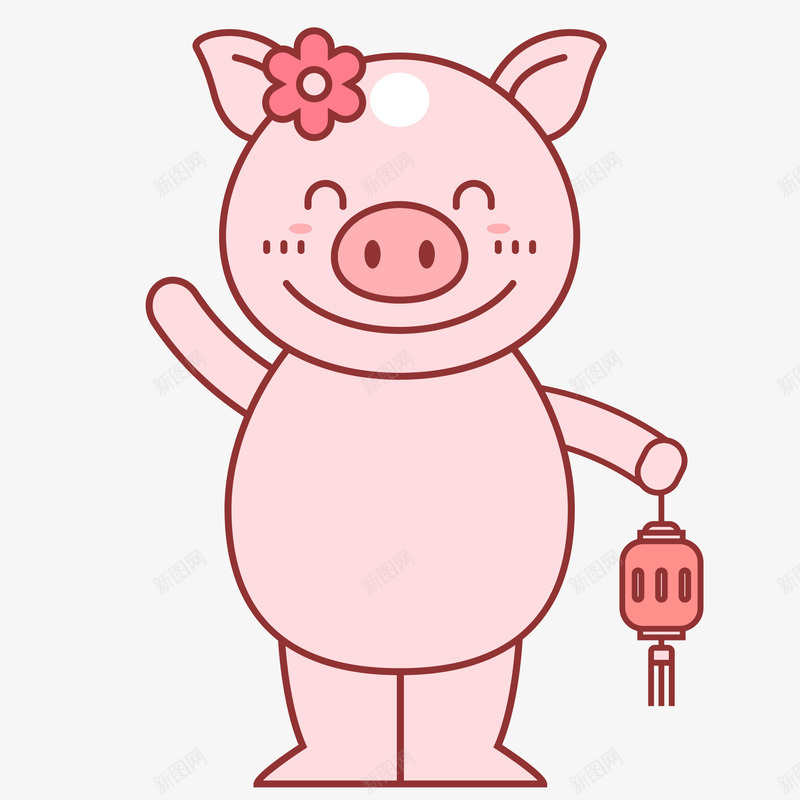 2019卡通猪年形象矢量图ai免抠素材_新图网 https://ixintu.com 2019 卡通手绘 卡通猪 新年插画 新春 猪年 猪年形象 矢量图