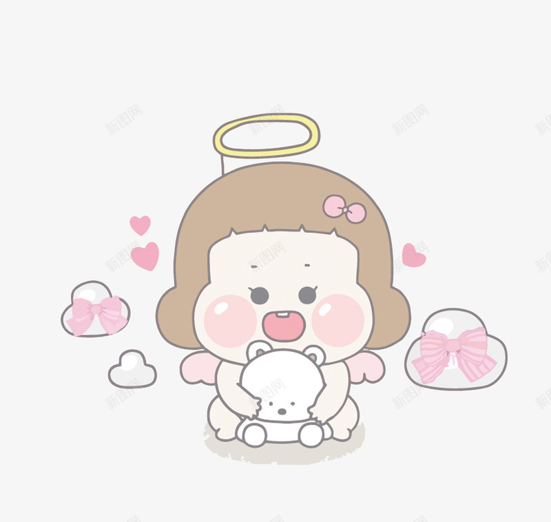 萌萌的小天使png免抠素材_新图网 https://ixintu.com PNG PNG免费下载 PNG图片 卡通 可爱 天使 萌