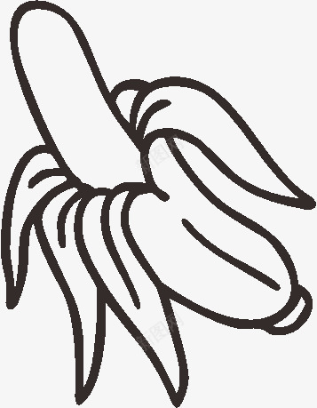手绘香蕉图标png_新图网 https://ixintu.com 可爱 手绘 生活 蔬菜 香蕉 黑白香蕉
