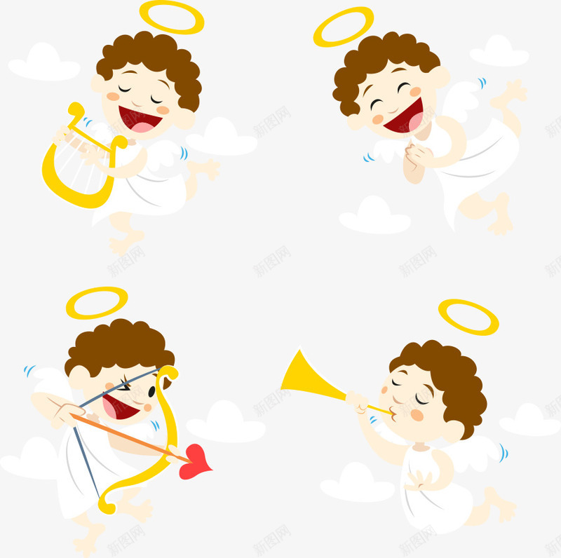 天使男孩png免抠素材_新图网 https://ixintu.com 丘比特之箭 人物 人物插画 卡通插画 天使