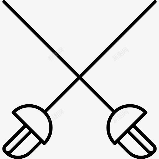 击剑决斗图标png_新图网 https://ixintu.com 交叉 体育 剑 剑柄 奥运 箔