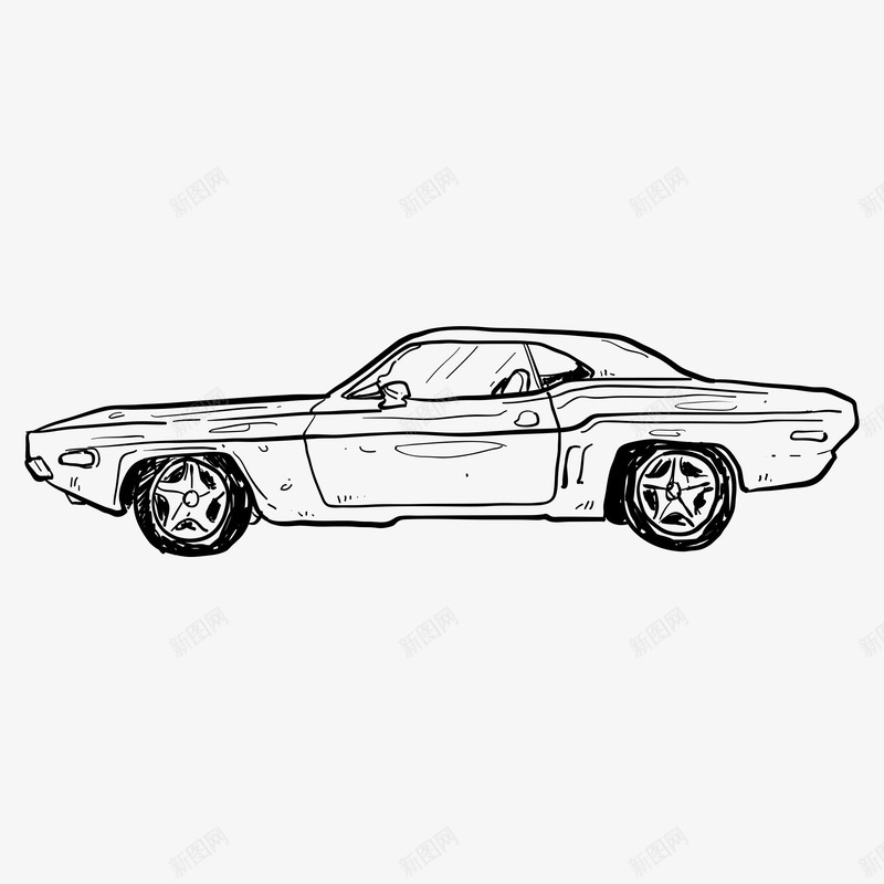 汽车线稿矢量图图标ai_新图网 https://ixintu.com 梭型车 汽车 汽车先 汽车线稿 矢量图 线稿