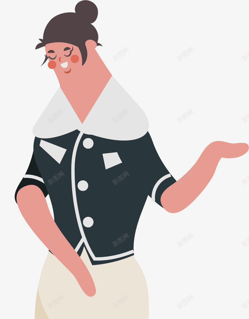有礼貌的女服务生png免抠素材_新图网 https://ixintu.com 卡通 女服务员 有礼貌 服务员 欢迎光临 矢量png 请进