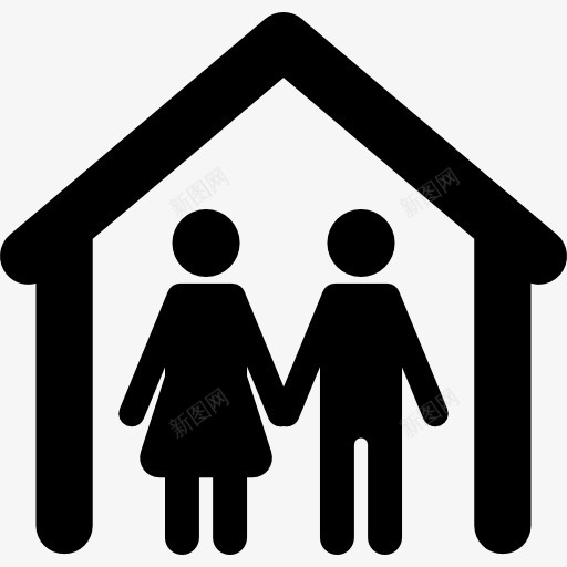 几家图标png_新图网 https://ixintu.com 女人 家庭 建筑 房子 男人