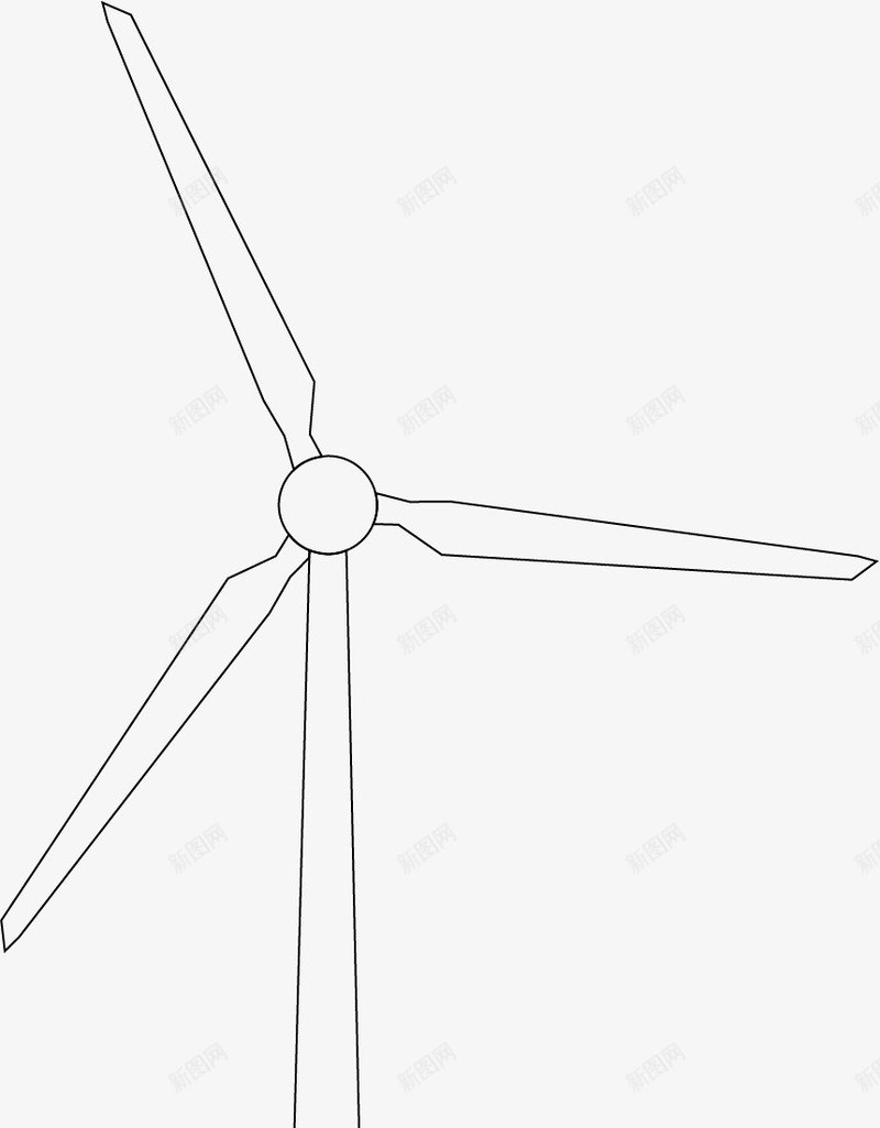 风力发电风机线稿png免抠素材_新图网 https://ixintu.com 塔筒 新能源 线稿 风力发电风机