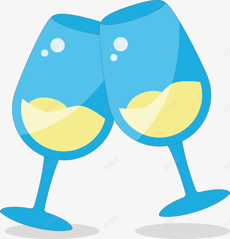 蓝色碰酒杯矢量图ai免抠素材_新图网 https://ixintu.com 创意 卡通 商务 手绘 简约 蓝色 酒杯 矢量图