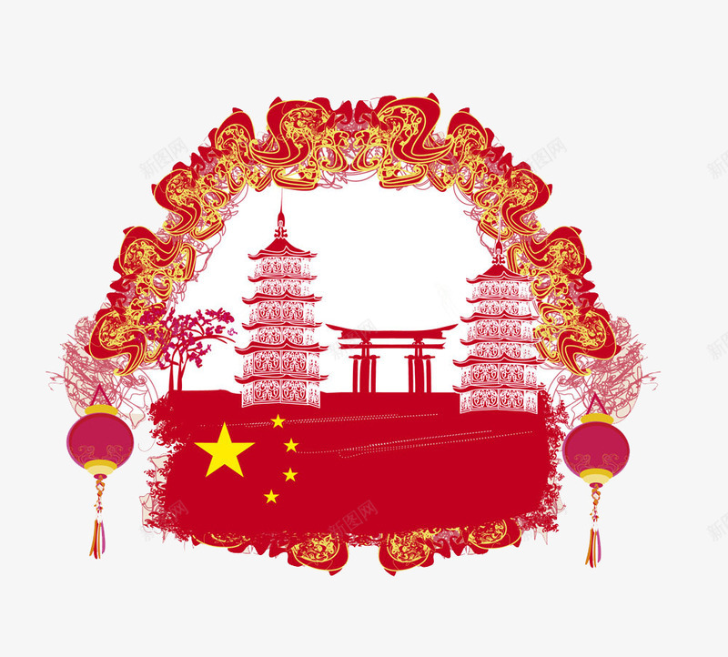 红旗火燃烧png免抠素材_新图网 https://ixintu.com 塔 新春 春节 烧烧 红旗 高清免扣素材