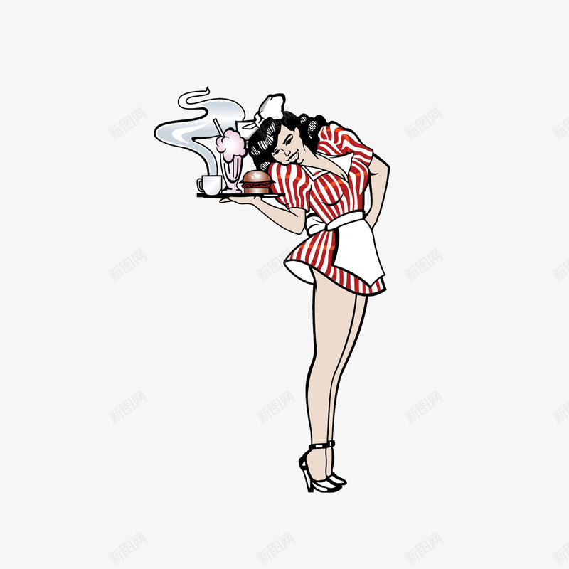 快餐店漂亮女服务员png免抠素材_新图网 https://ixintu.com 女人 女性 女服务员 服务生