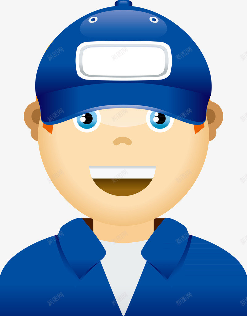 服务员手绘卡通png免抠素材_新图网 https://ixintu.com 卡通 服务员 服务员男 男生