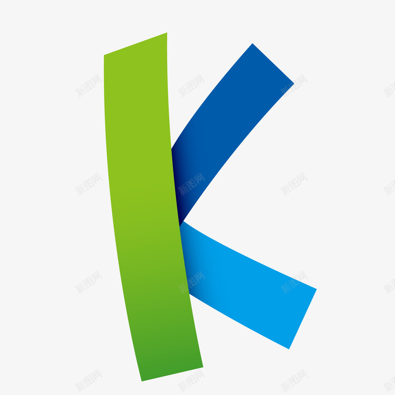 彩色折纸字母Kpng免抠素材_新图网 https://ixintu.com 创意字体 字母 折纸字母