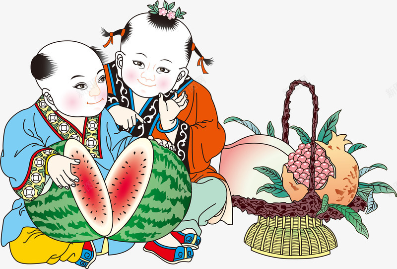 可爱俏皮新年娃娃png免抠素材_新图网 https://ixintu.com 俏皮 可爱 娃娃 新年