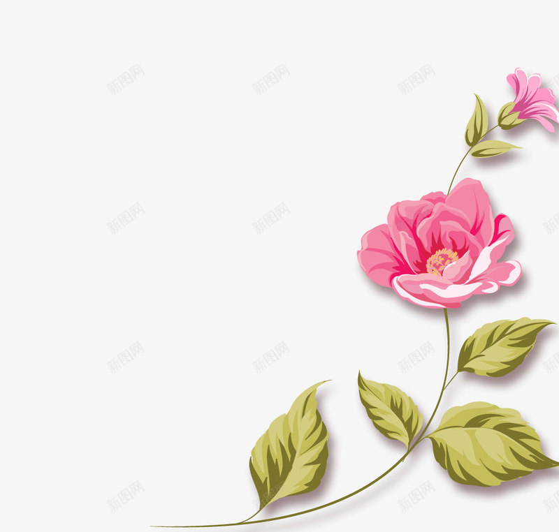 手绘鲜艳花朵花瓣枝叶png免抠素材_新图网 https://ixintu.com 枝叶 花朵 花瓣 鲜艳