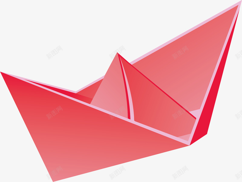 折纸矢量图ai免抠素材_新图网 https://ixintu.com png 折纸 矢量素材 粉色 船 矢量图