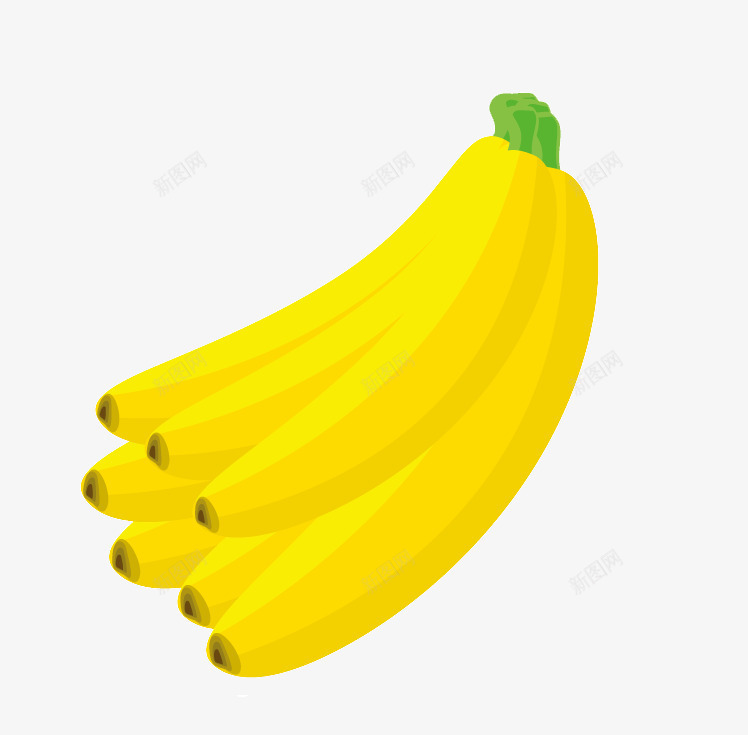 手绘黄色香蕉png免抠素材_新图网 https://ixintu.com 手绘 手绘水果 水果 食物 香蕉 黄色
