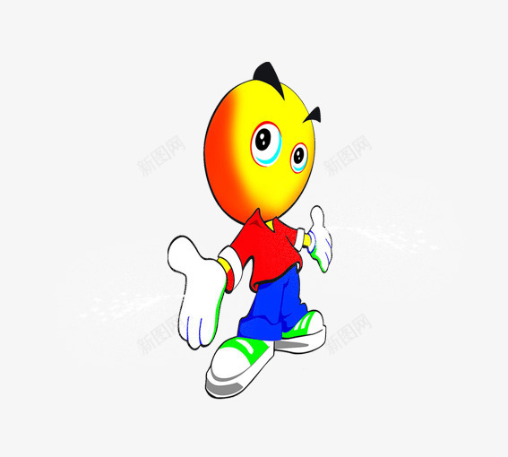 张开双手的娃娃psd免抠素材_新图网 https://ixintu.com 卡通人物 卡通娃娃 卡通张开双手的娃娃 白色 红色 蓝色 黄色