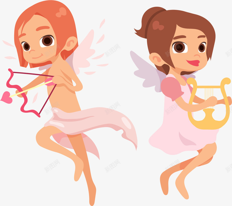 粉色爱情天使png免抠素材_新图网 https://ixintu.com 丘比特之箭 可爱 情人节 浪漫 爱情天使
