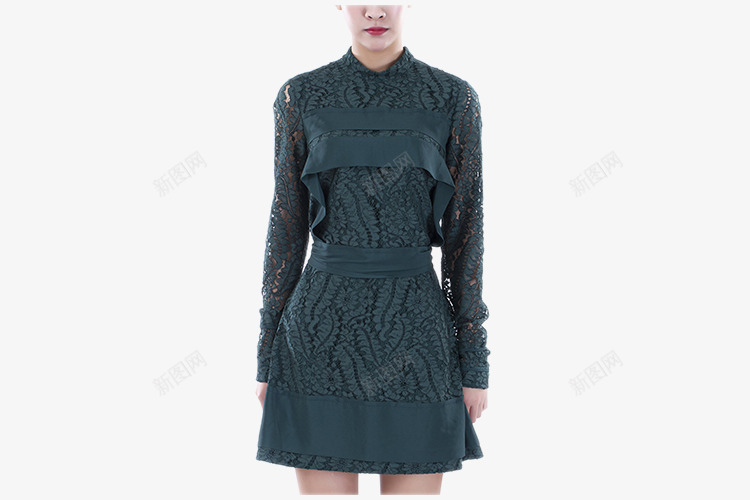 时尚优雅连衣裙png免抠素材_新图网 https://ixintu.com N21 女士镂空 时尚优雅 绿色 连衣裙