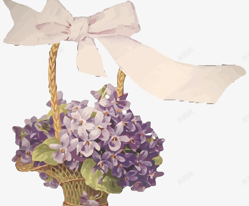 紫罗兰卡通开业花篮png免抠素材_新图网 https://ixintu.com 卡通 开业花篮 素材 紫罗兰