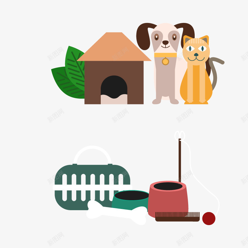 宠物猫狗png免抠素材_新图网 https://ixintu.com 动物 宠物 家庭 院子