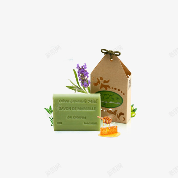 南法风天然马赛皂橄榄薰衣草蜂蜜png免抠素材_新图网 https://ixintu.com 产品实物 手工皂 法国进口 洁面手工皂 马赛皂