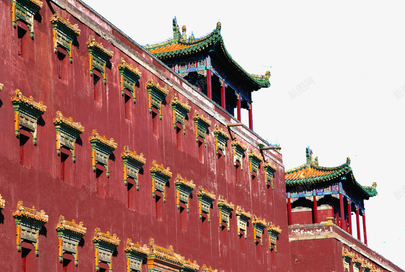 古建筑一角png免抠素材_新图网 https://ixintu.com 中国风 古建 古建筑 屋檐 彩绘 横梁 瓦片 设计