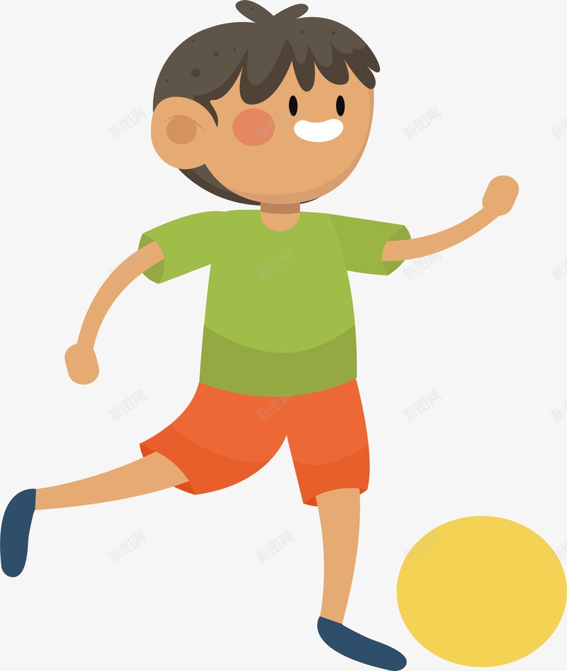 开心踢球的男孩png免抠素材_新图网 https://ixintu.com 开心踢球 矢量png 足球比赛 足球男孩 踢球 踢足球