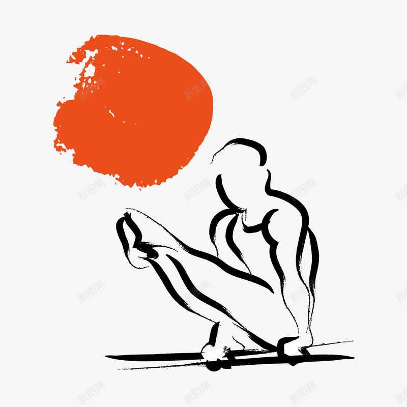 手绘体育项目矢量图ai免抠素材_新图网 https://ixintu.com 体操 体育 手绘 运动会 矢量图