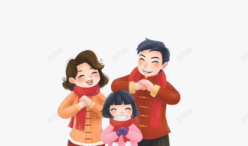 2018新年拜年卡通形象png免抠素材_新图网 https://ixintu.com 2018新年 传统节日 喜庆背景 拜年卡通形象 新年 欢度新春 狗年