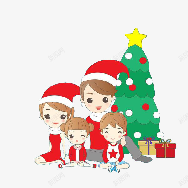 过圣诞节的一家四口png免抠素材_新图网 https://ixintu.com 一家人 一家人手绘 亲人 圣诞节 妈妈 孩子 家人 家庭 幸福 情亲 戴圣诞帽 温暖 温馨 爸爸 融洽 血缘