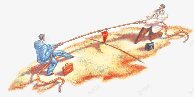 拔河比赛插画psd免抠素材_新图网 https://ixintu.com 商务 拔河比赛 插画 职场